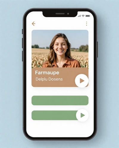 Farmstead Singles profile creation screen with farm photo upload on mobile