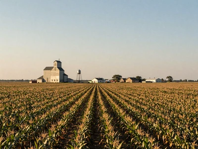 Illinois cornfields with small-town grain elevator - Illinois farmers dating