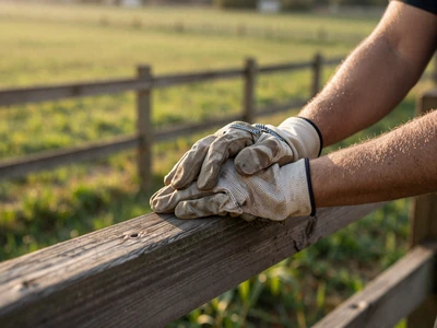 Two hands clasped on a wooden farm fence - how to date a farmer guide