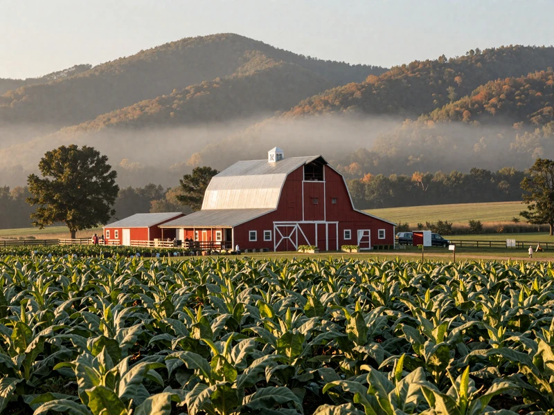 North Carolina farm in Blue Ridge Mountains with tobacco field for North Carolina farmers dating