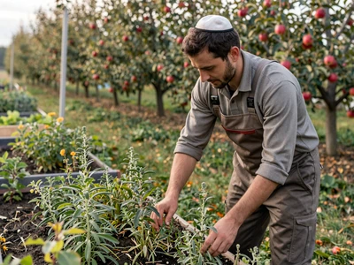 Jewish farmer in an autumn orchard - explore Jewish farmers dating community