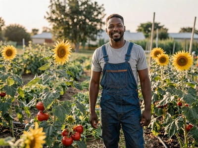 African American farmer in a vegetable garden - Black farmers dating