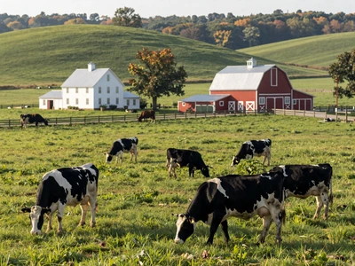Ohio dairy farm with cows grazing in green pasture - Ohio farmers dating