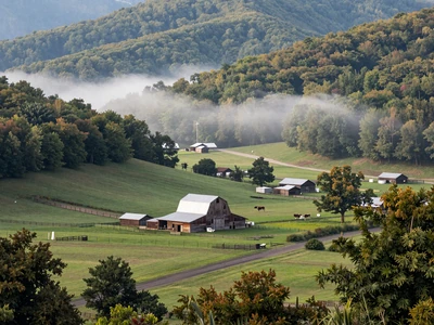 West Virginia Appalachian farm in a mountain valley - West Virginia farmers dating